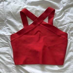 BCBGMaxAzria Vibrant Red Crop Top